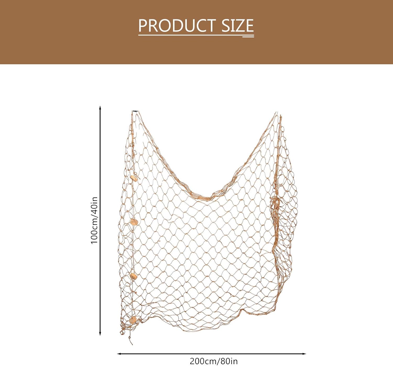 WINOMO Decorative Fishing Net Decor Natural Fish Net Party Decoration Fish Net Decoration for Wall Home Decoration Photographing Accessory, 80x40 inch